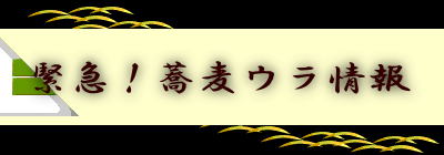 緊急!蕎麦ウラ情報